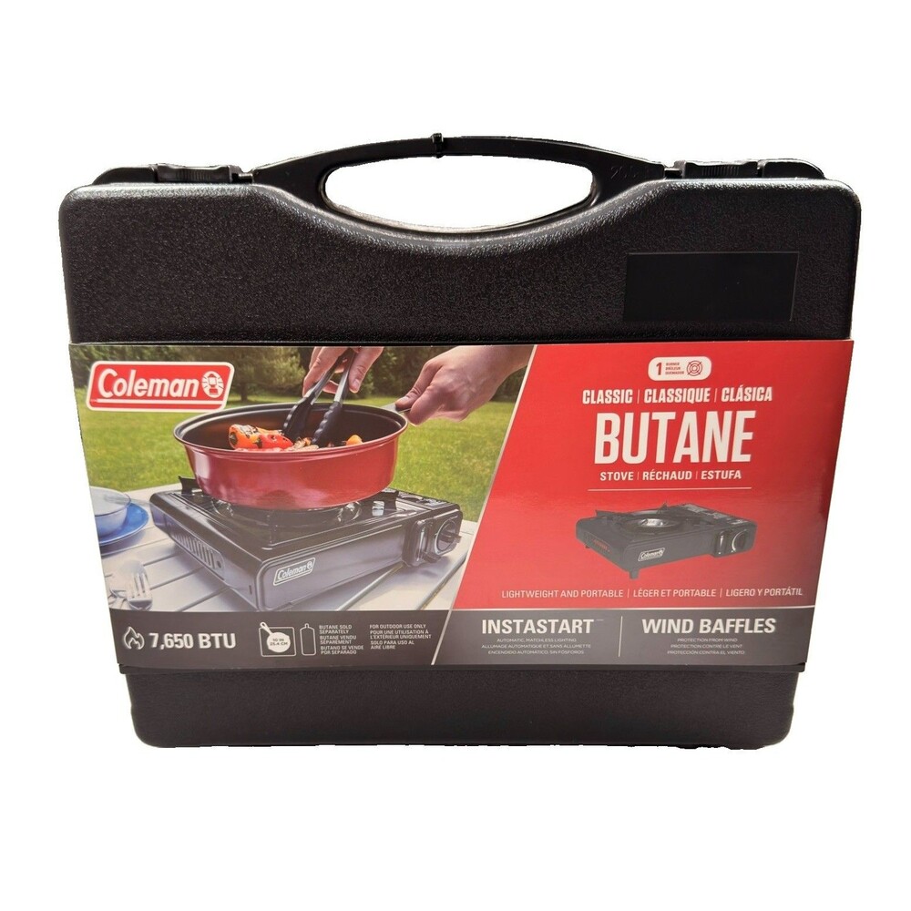 Coleman Classic Butane Stove 7650 BTU Instastart Portable Camping w/ Case